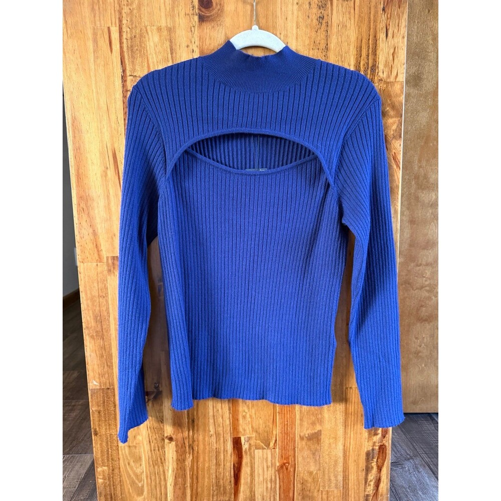 Vero Moda Yasmin Long Sleeved High Neck Cut Out Pullover Sz. XL NWT Astral Aura